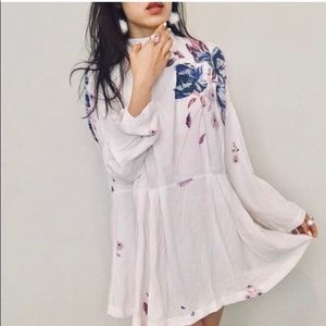 Free People White Floral Dress Tunic